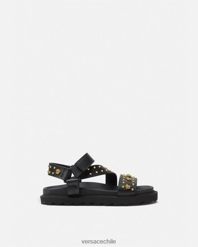 negro sandalias con tachuelas y medusa Versace niños zapato V26002041